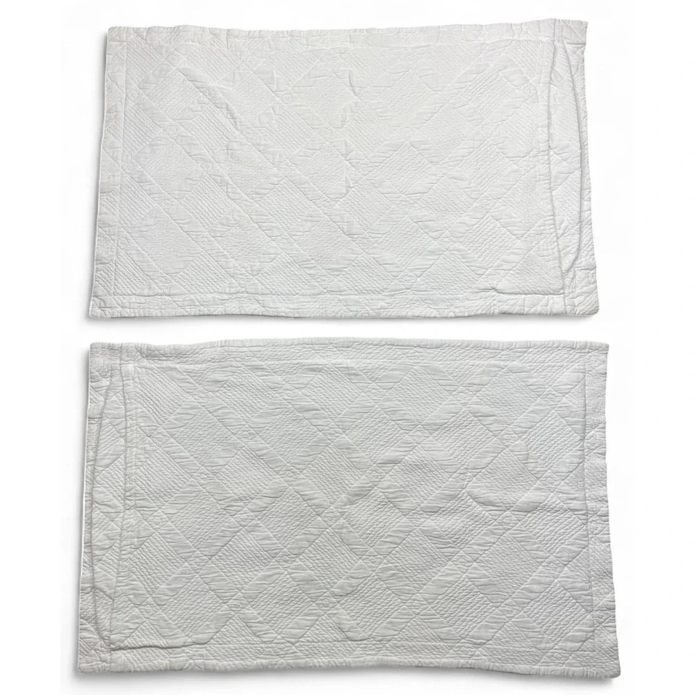 2 Pottery Barn White Matelasse King Shams